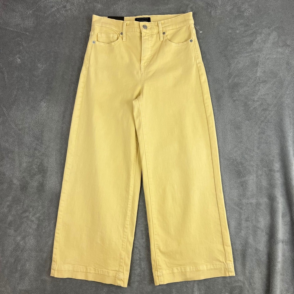 Banana Republic Wide Leg Crop Jeans Womens 27/4 Butter Yellowβ Career